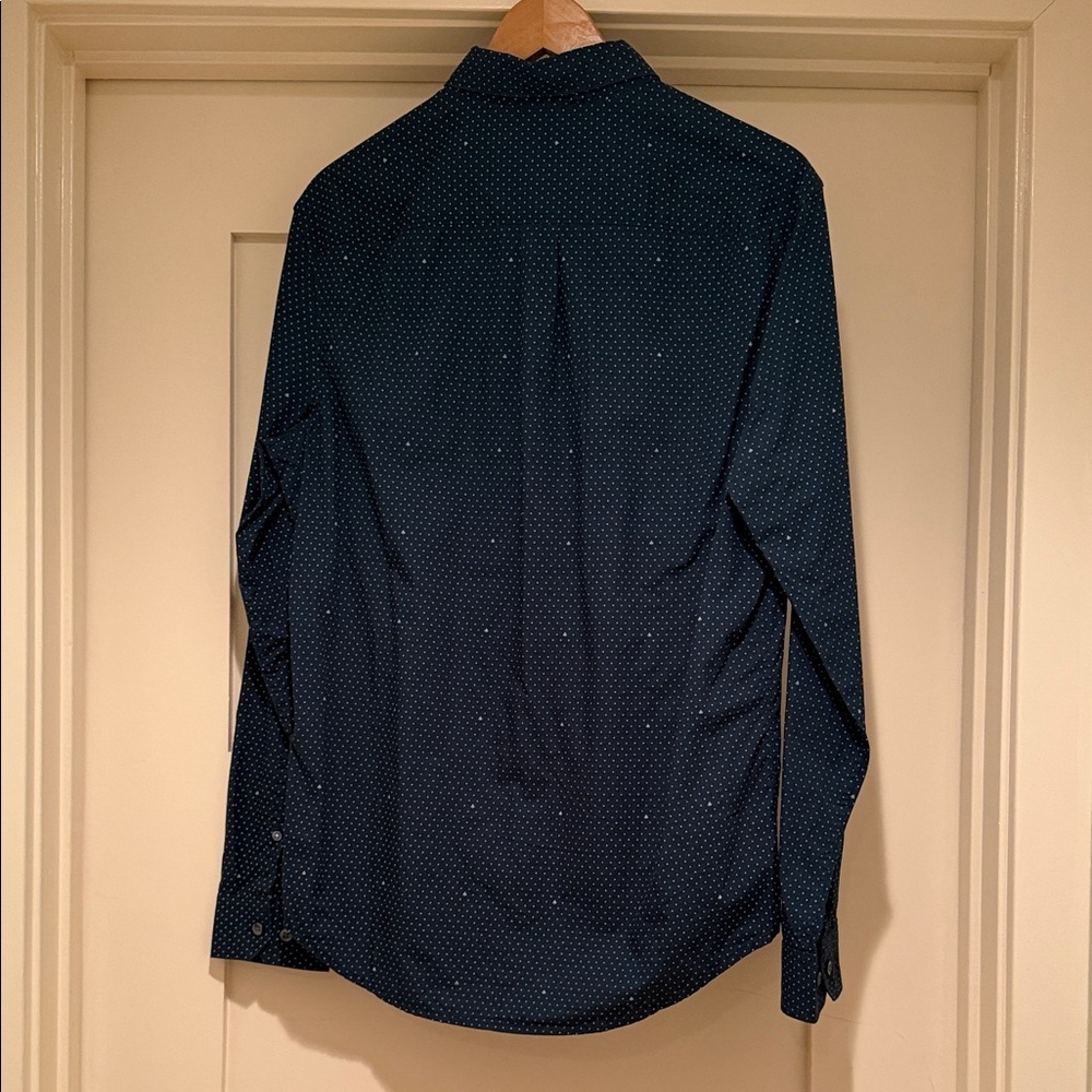 Original Penguin Heritage Slim Fit Green Micro Dot Button Down Men’s Medium - Picture 6 of 7